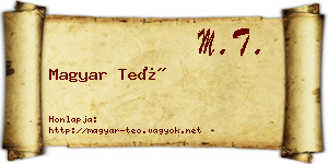 Magyar Teó névjegykártya